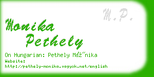 monika pethely business card